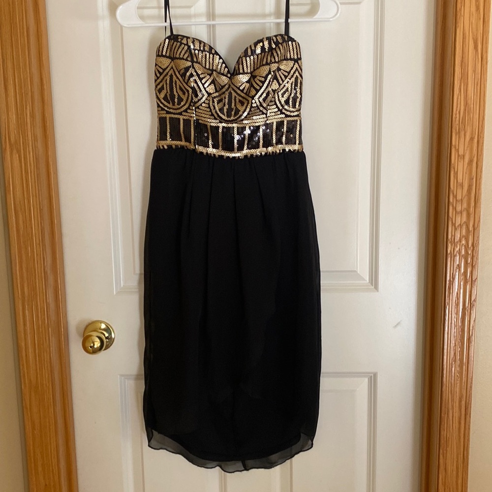 As U Wish black and gold dress